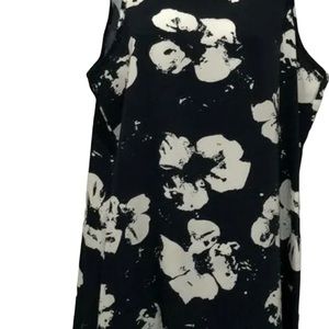 Alfani Navy and White Floral Sleeveless Dress
